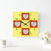 Uhr - Patchwork (rotes Herz) (Zuhause)