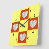 Uhr - Patchwork (rotes Herz) (Winkel)