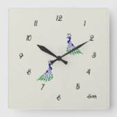 Uhr: Peacock Quadratische Wanduhr (Vorderseite)
