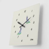 Uhr: Peacock Quadratische Wanduhr (Winkel)