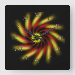 Uhr - Pinwheel auf schwarz