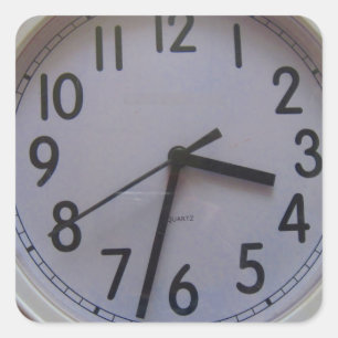 Uhr Quadratischer Aufkleber