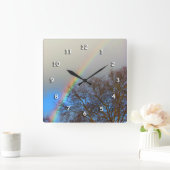 Uhr - Regenbogen über Baum (Zuhause)