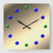 Uhr - Retro-60er Golden Metallic Face (Vorderseite)