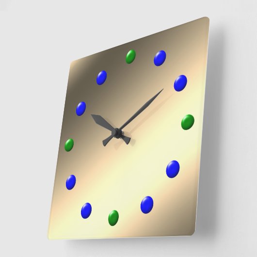 Uhr - Retro-60er Golden Metallic Face (Winkel)