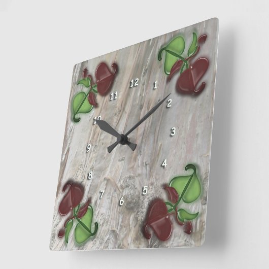 Uhr - Rinde und Blätter (Winkel)