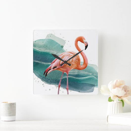 Uhr Rosa Flamingo (Zuhause)