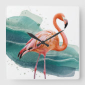 Uhr Rosa Flamingo (Vorderseite)