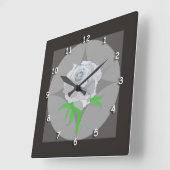 Uhr - Rose und geometrischer Hintergrund in Schwar (Winkel)