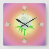 Uhr - Rose und Regenbogen (warm) (Vorderseite)