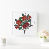 Uhr - Rote tropische Blume (Zuhause)