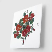 Uhr - Rote tropische Blume (Winkel)