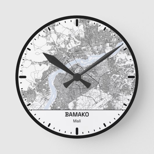 Uhr Runde Bamako Clock City Line Art (Vorderseite)