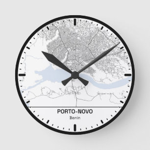 Uhr Runde Porto-Novo Clock City Line Art