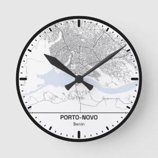 Uhr Runde Porto-Novo Clock City Line Art