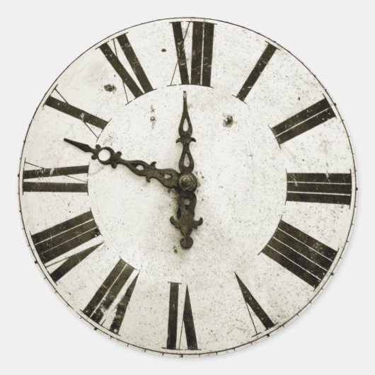 Uhr Runder Aufkleber (Vorderseite)