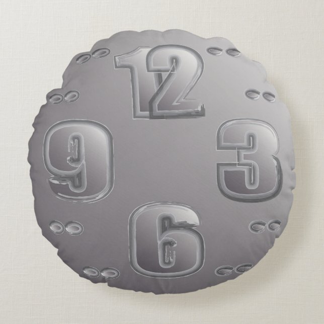 Uhr Rundes Kissen (Vorderseite)