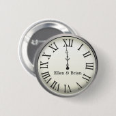 Uhr schlägt den MitternachtsSilvesterabend Button (Vorne & Hinten)
