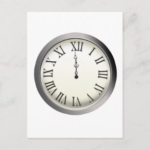 Uhr schlägt Mitternacht in Silvester Feiertagspostkarte