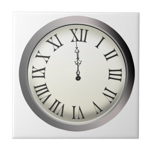 Uhr schlägt Mitternacht in Silvester Fliese (Vorderseite)