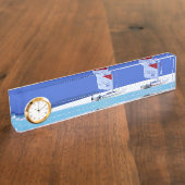 Uhr-Schreibtisch-Nummernschild Namensplakette (Seite)