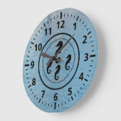 Uhr - Schwarze Seepferde und Wasser (Winkel)