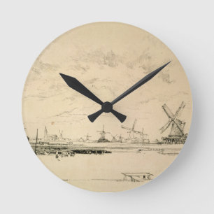 Uhr "Skizze von Windmühlen"