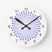 Uhr - Spiralen aus blauen Sternen