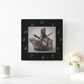 Uhr Square Opt. 3 Korb mit Wein und Weintrauben (Zuhause)