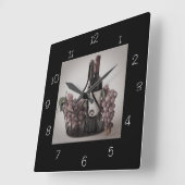 Uhr Square Opt. 3 Korb mit Wein und Weintrauben (Winkel)