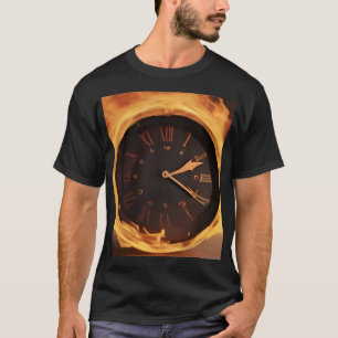 Uhr steht in Flammen, keine Zeit T-Shirt