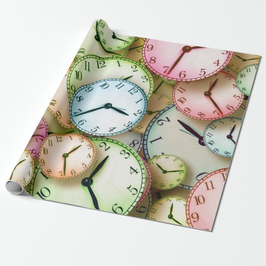 Uhr-Uhr-Büro-Arbeits-Schulverein-Geschäft Geschenkpapier (Ungerollt)