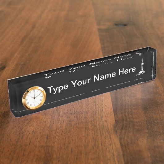 Uhr-und Ölquelle-Bild-Namensschild Namensplakette (Seite)