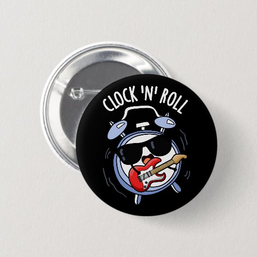 Uhr und Roll Funny Rock Puck Dark BG Button (Vorne & Hinten)