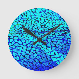 Uhr-Verschieden/Abstrakt-Mosaiken 3 Runde Wanduhr