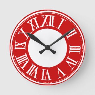 UHR Vintage-Look römische Zahlen weiß reich rot