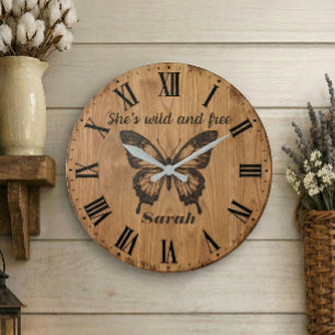 Uhr Wild & Free für die Wand   Personalisiertes Na