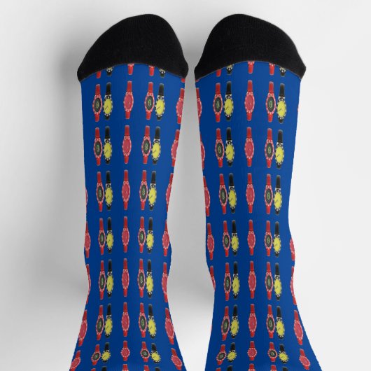 Uhren auf Deep Blue Socken (Oben)