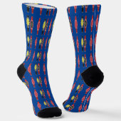 Uhren auf Deep Blue Socken (Gewinkelt)