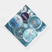 Uhren Galore: Ermüdet...Zeit, das Leben zu genieße Serviette (Ecke)
