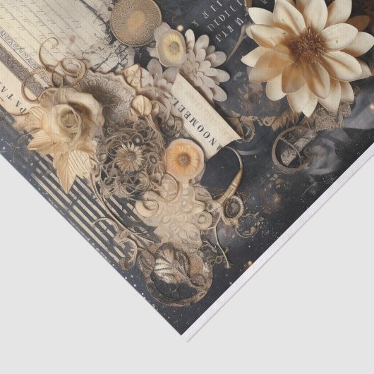 Uhren, Gänge, Blume und Ephemera Seidenpapier (Ausschnitt)