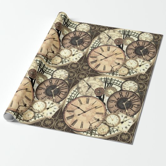 Uhren Geschenkpapier (Ungerollt)