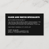 Uhren, Horologe Visitenkarte (Rückseite)