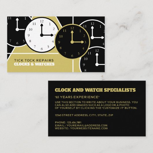 Uhren, Horologe Visitenkarte (Vorne/Hinten)