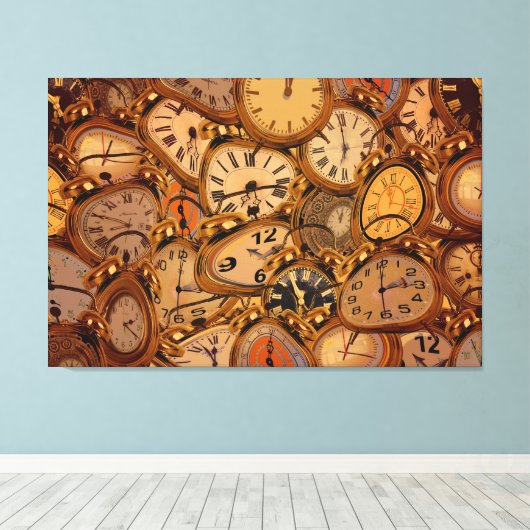 Uhren Leinwanddruck (Insitu (Holzboden))