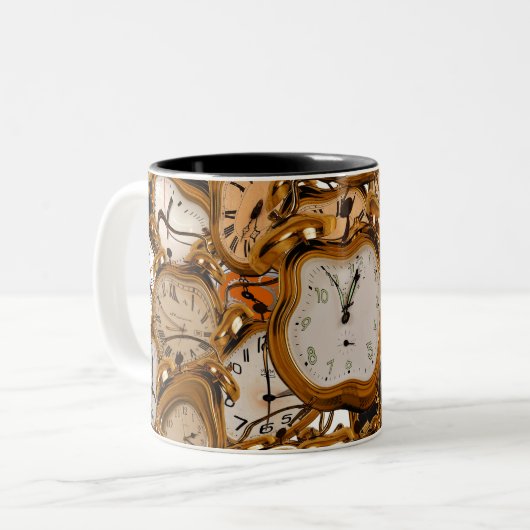 Uhren Office Work School Club Shop Zweifarbige Tasse (Vorderseite Links)