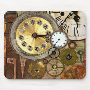 Uhren rostige alte Steampunk Kunst Mousepad