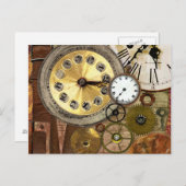 Uhren Rusty Old Steampunk Art Postkarte (Vorne/Hinten)