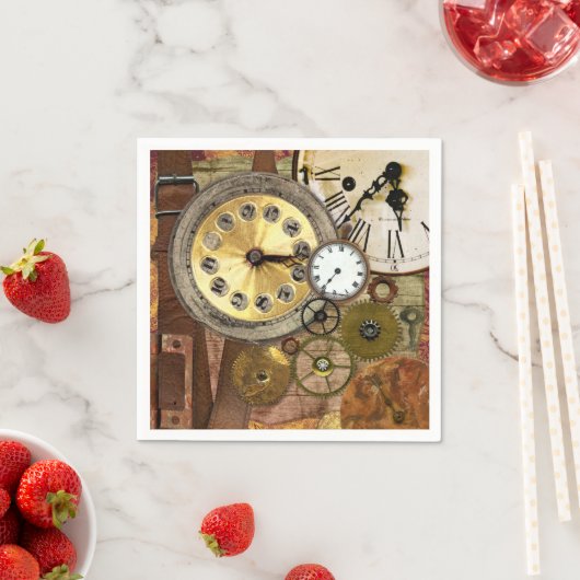 Uhren Rusty Old Steampunk Art Serviette (Beispiel)
