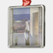 Uhren St. Genevieve über der Schlafenstadt Silbernes Ornament (Links)